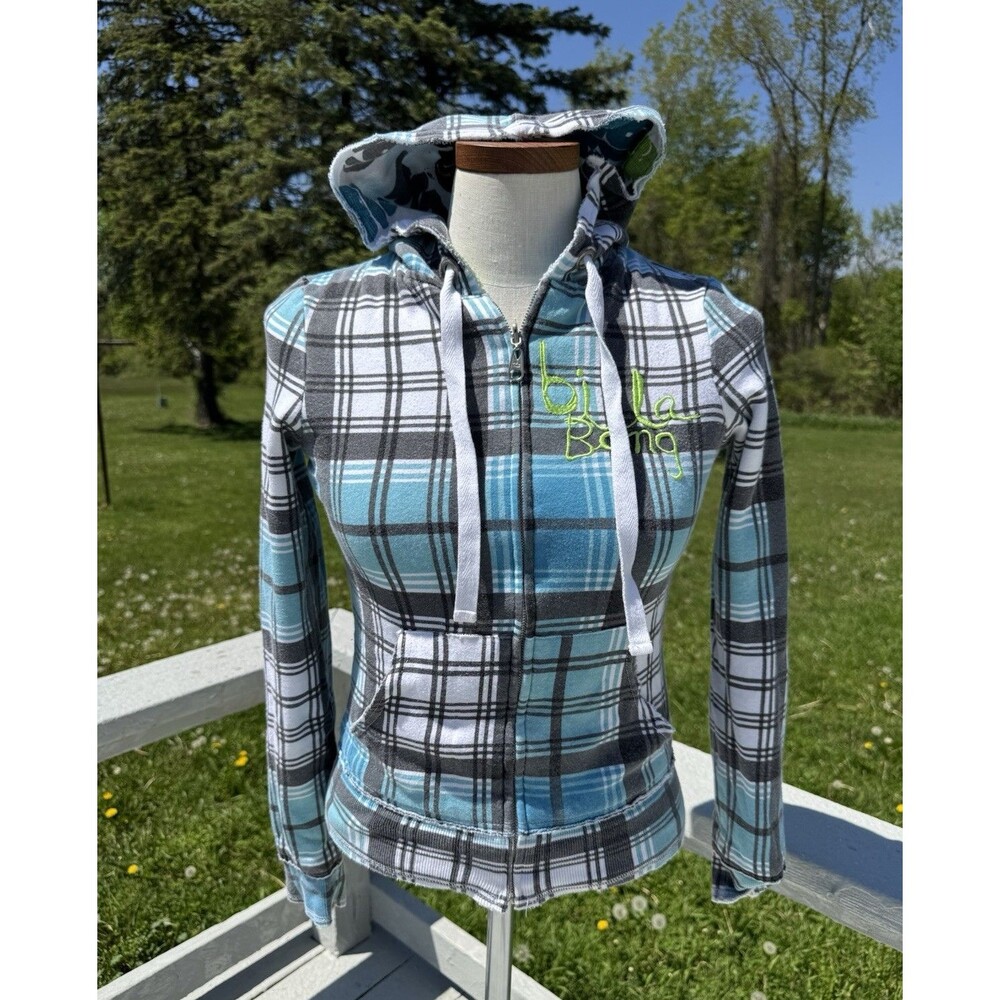 Y2K Billabong Reversable Skater Grunge Full Zip Hoodie Womens XS/S